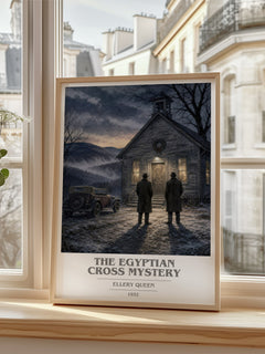 The Egyptian Cross Mystery book cover poster colour and style options – Ellery Queen book art