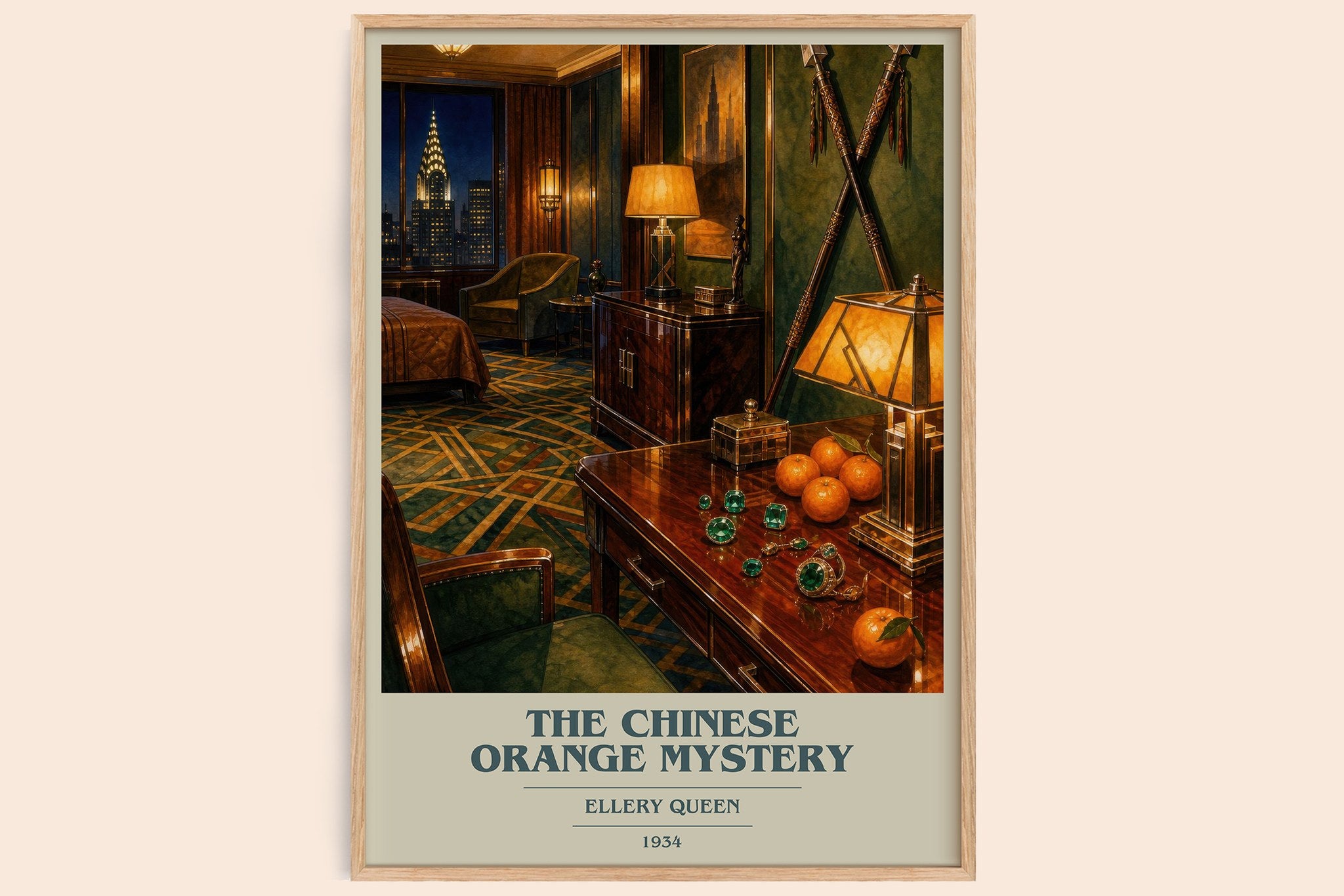 The Chinese Orange Mystery Book Cover Poster by Ellery Queen