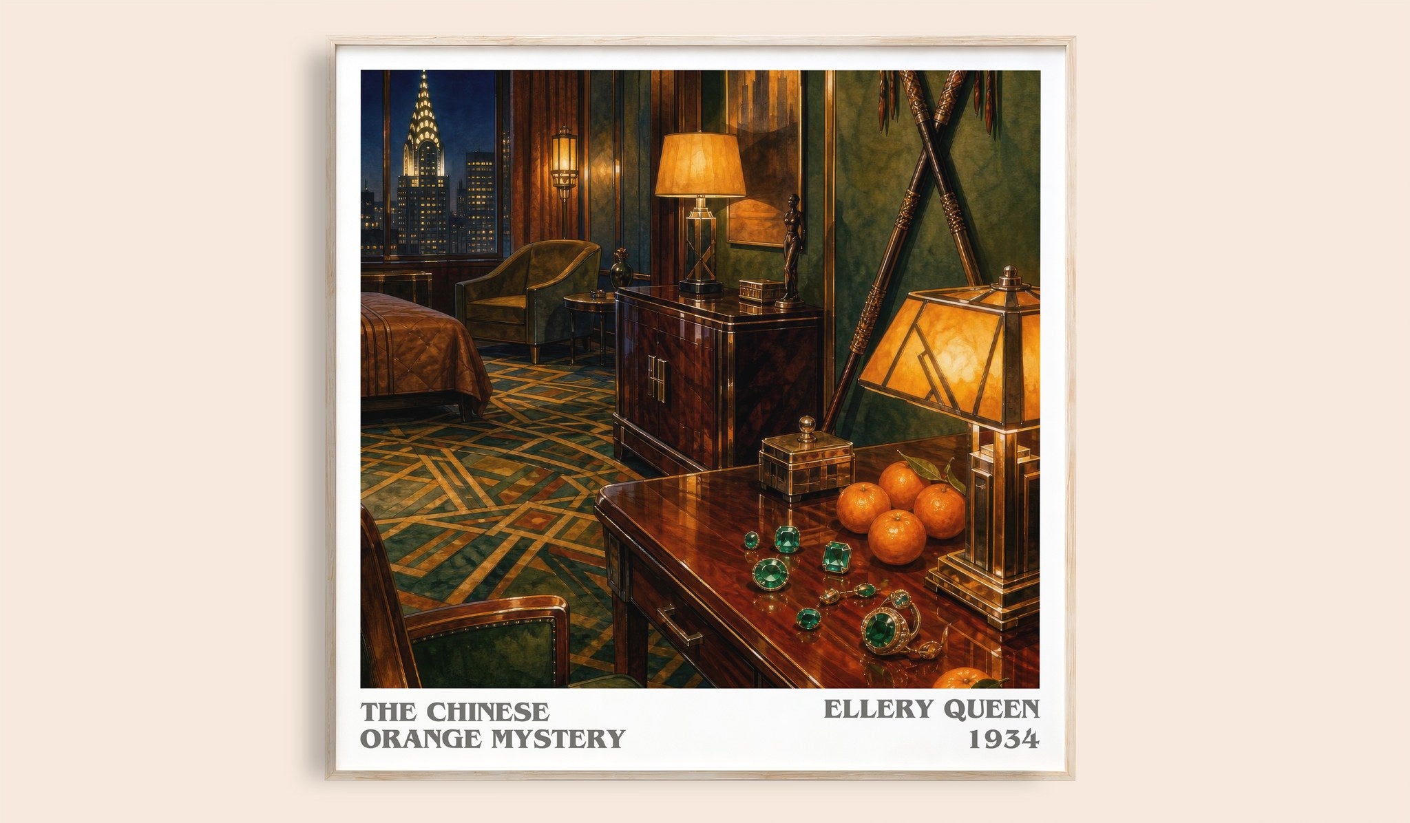 The Chinese Orange Mystery Literary Art Print by Ellery Queen