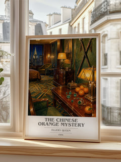 The Chinese Orange Mystery book cover poster colour and style options – Ellery Queen book art