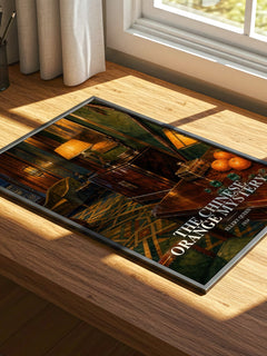The Chinese Orange Mystery watercolour book poster framed on wall – mystery wall art