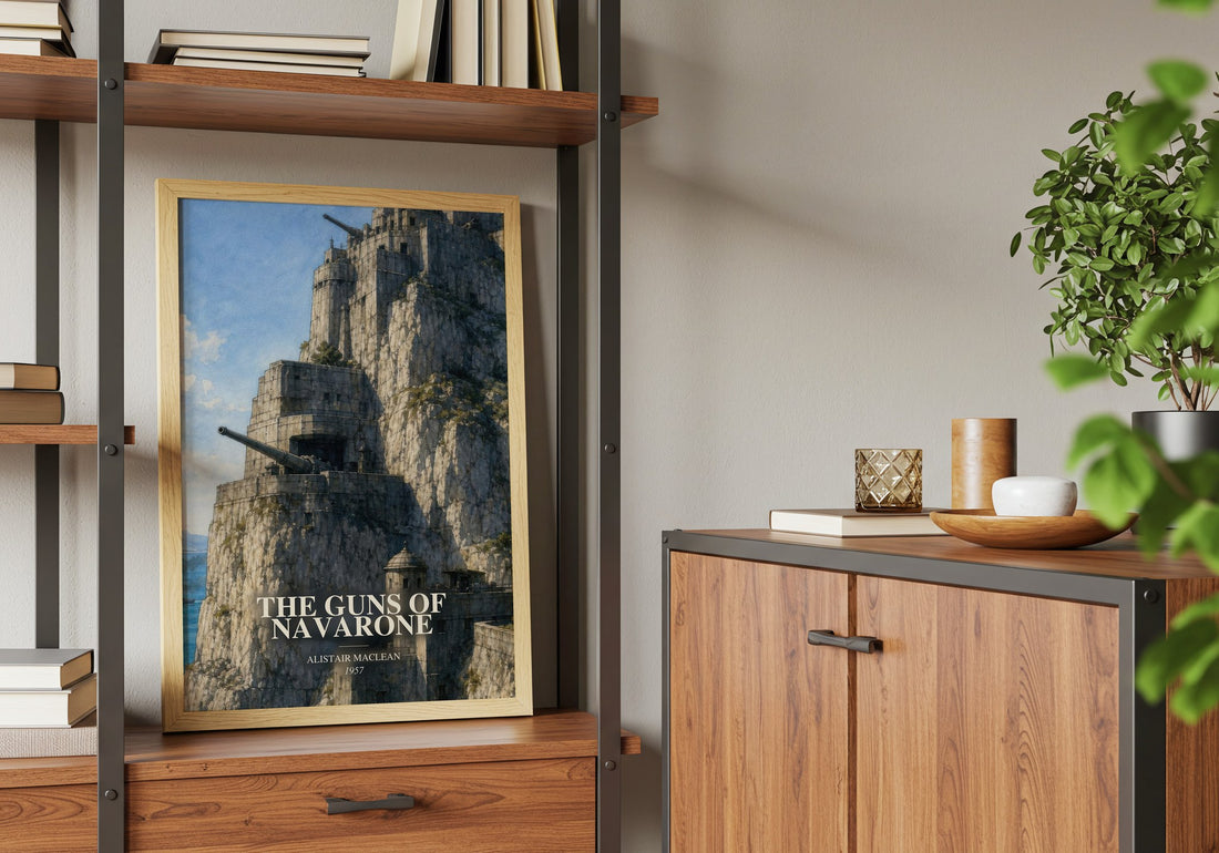 The Guns of Navarone book watercolour illustration paper finish options – matte satin gloss
