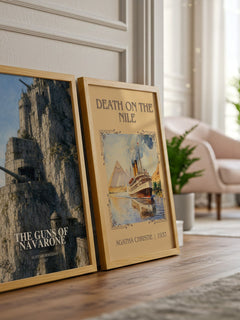 The Guns of Navarone watercolour print framed by window – literary home decor