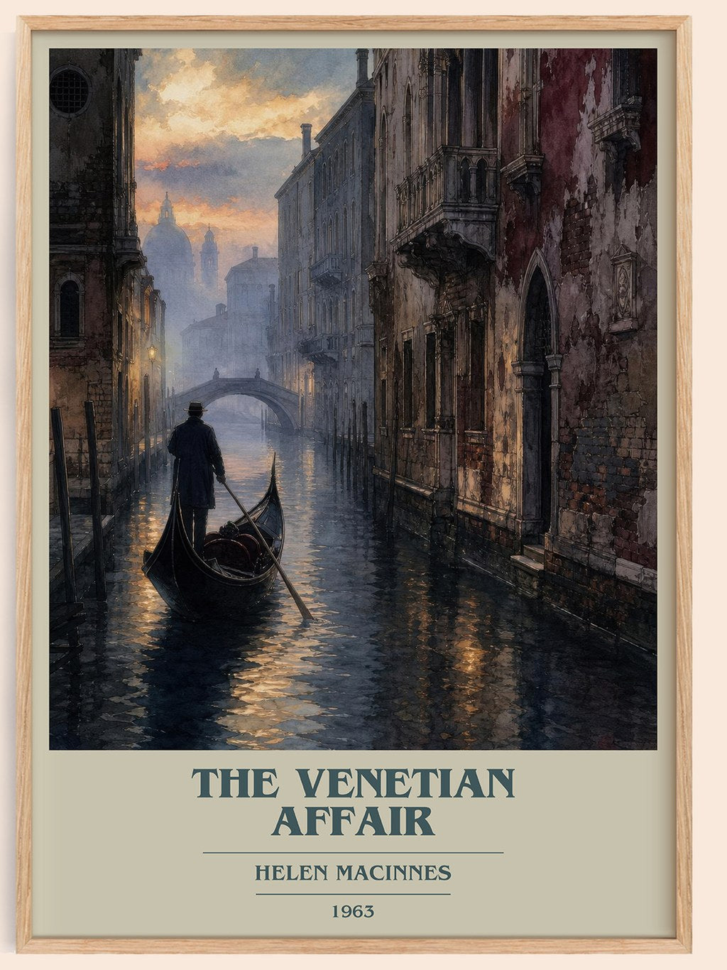 The Venetian Affair book cover book poster by Helen MacInnes – framed literary art print