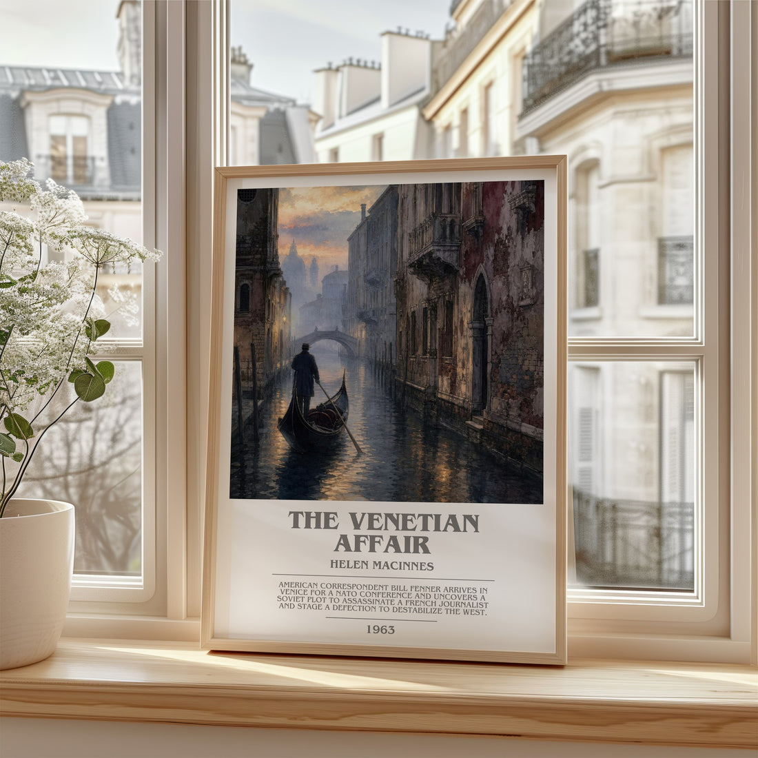 The Venetian Affair bookish poster colour and style options – Helen MacInnes book art