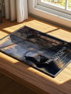 The Venetian Affair watercolour book poster framed on wall – thriller wall art
