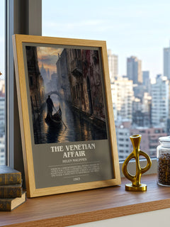 The Venetian Affair bookish print framed by window – literary home decor