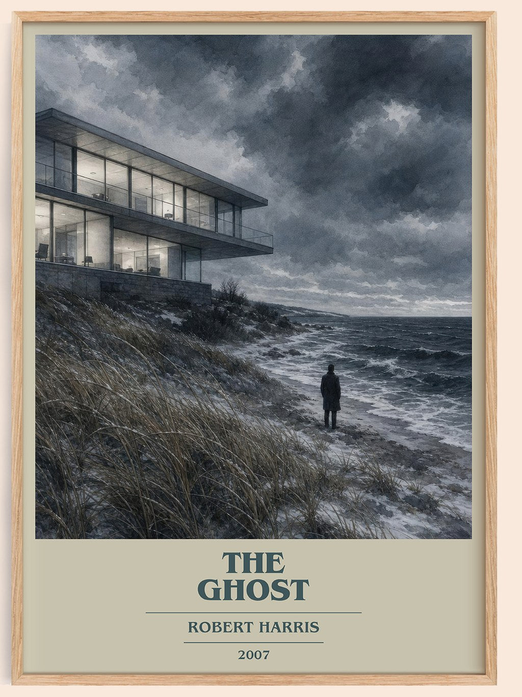 The Ghost book cover book poster by Robert Harris – framed literary art print