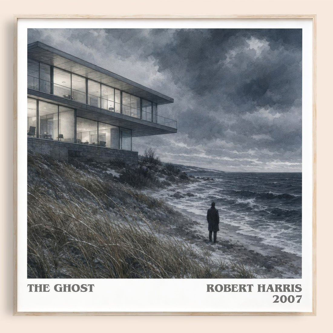 The Ghost literary book poster by Robert Harris – framed literary art print