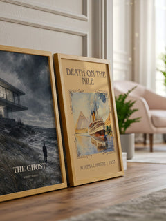 The Ghost watercolour print framed by window – literary home decor