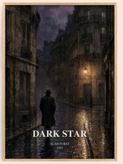 Dark Star watercolour book poster by Alan Furst – framed literary art print