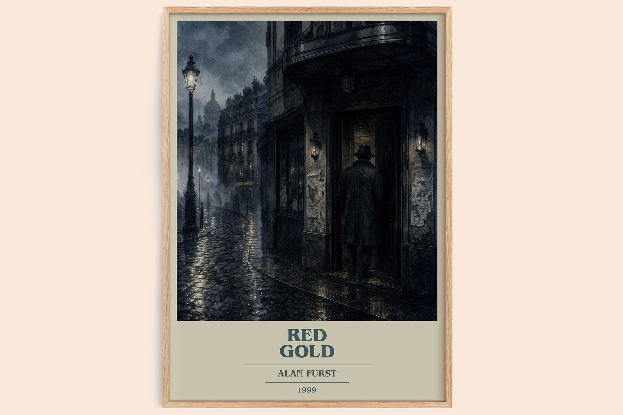 Red Gold Book Cover Poster by Alan Furst