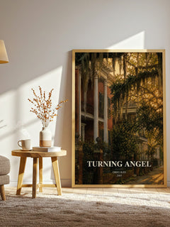 Turning Angel watercolour print in frame leaning in hallway – legal thriller wall art
