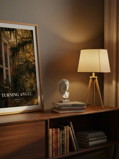 Turning Angel watercolour print on bookshelf – Greg Iles fan gift