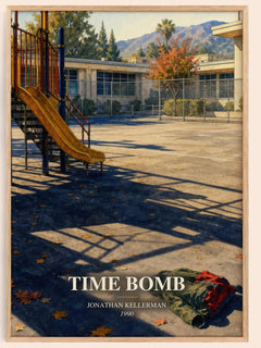 Time Bomb watercolour book poster by Jonathan Kellerman – framed literary art print