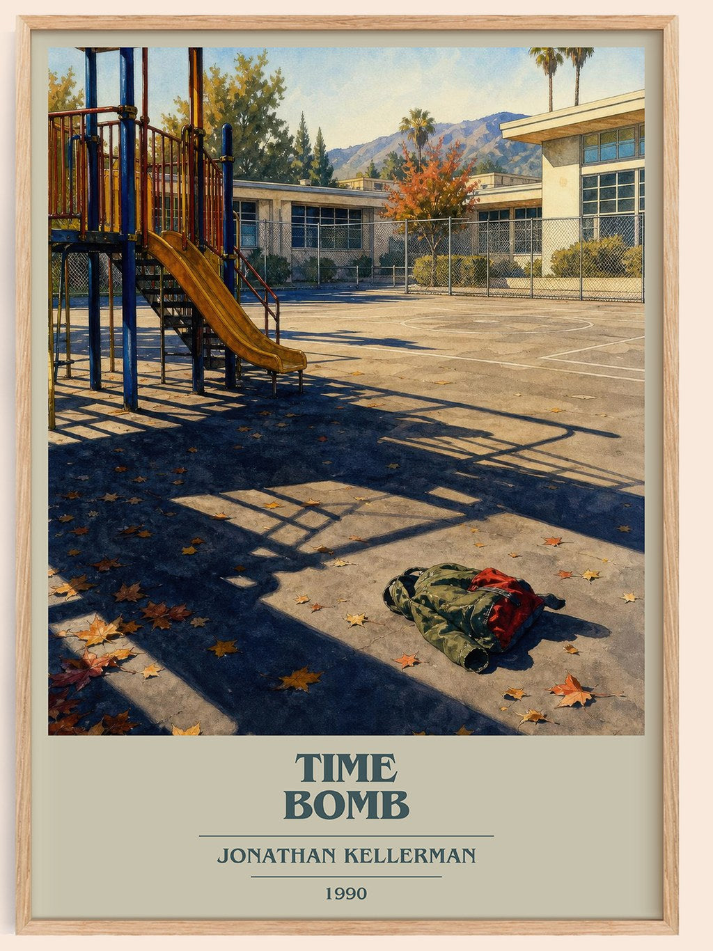 Time Bomb book cover book poster by Jonathan Kellerman – framed literary art print