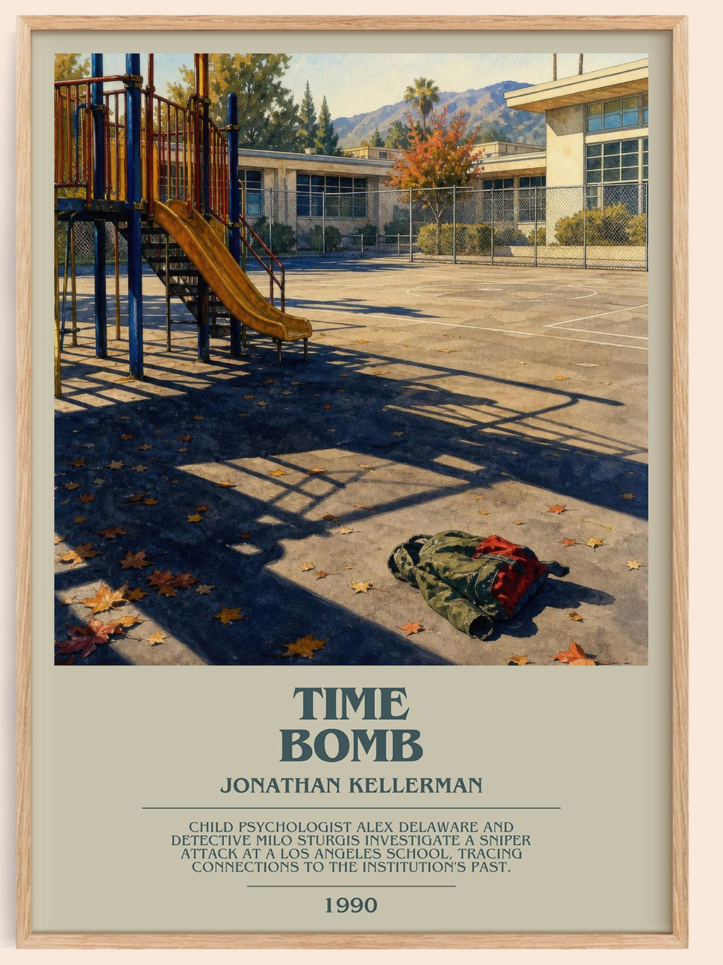 Time Bomb bookish book poster by Jonathan Kellerman – framed literary art print