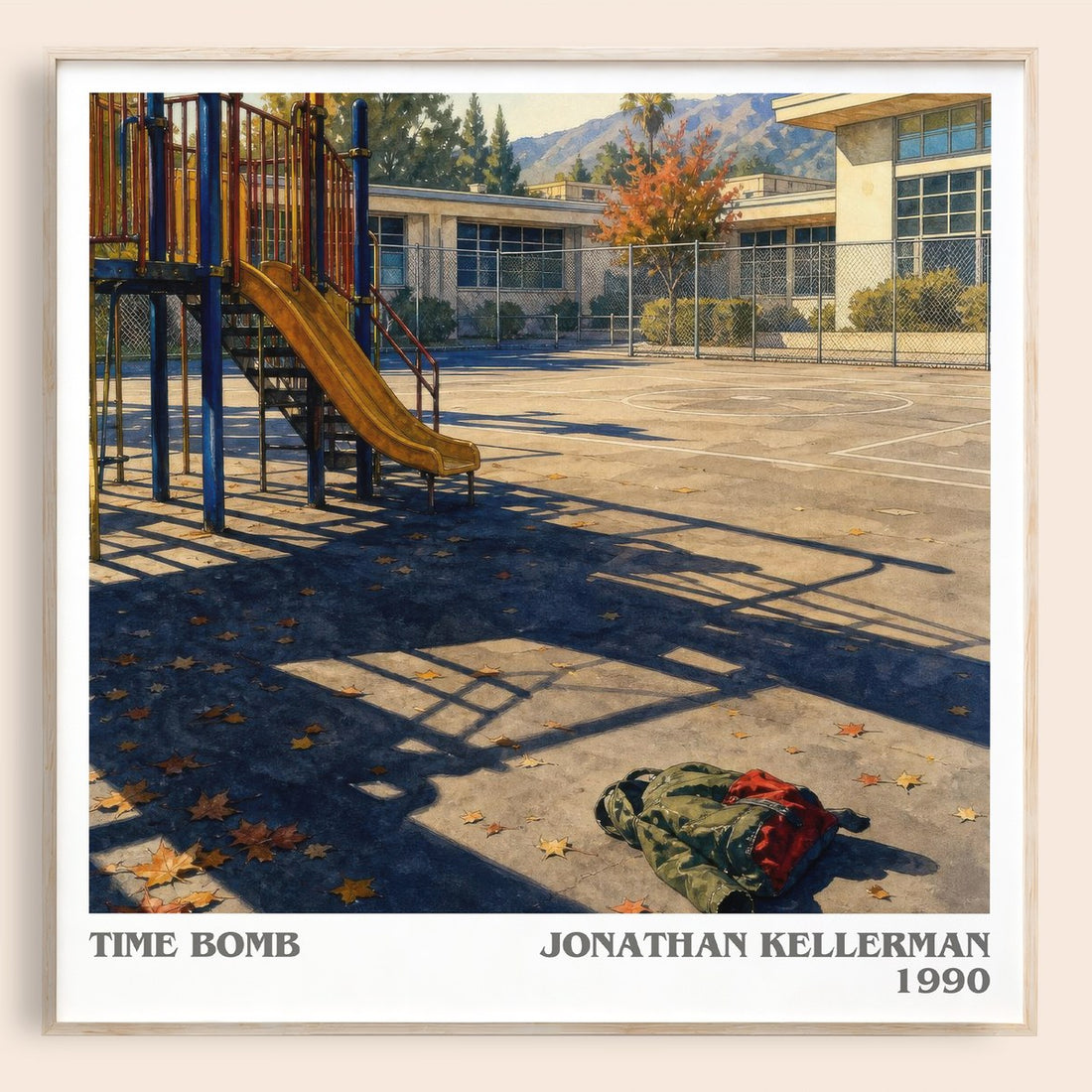 Time Bomb literary book poster by Jonathan Kellerman – framed literary art print