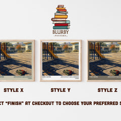 Time Bomb literary print in frame leaning in hallway – thriller wall art