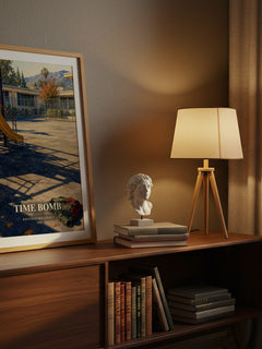 Time Bomb watercolour print on bookshelf – Jonathan Kellerman fan gift