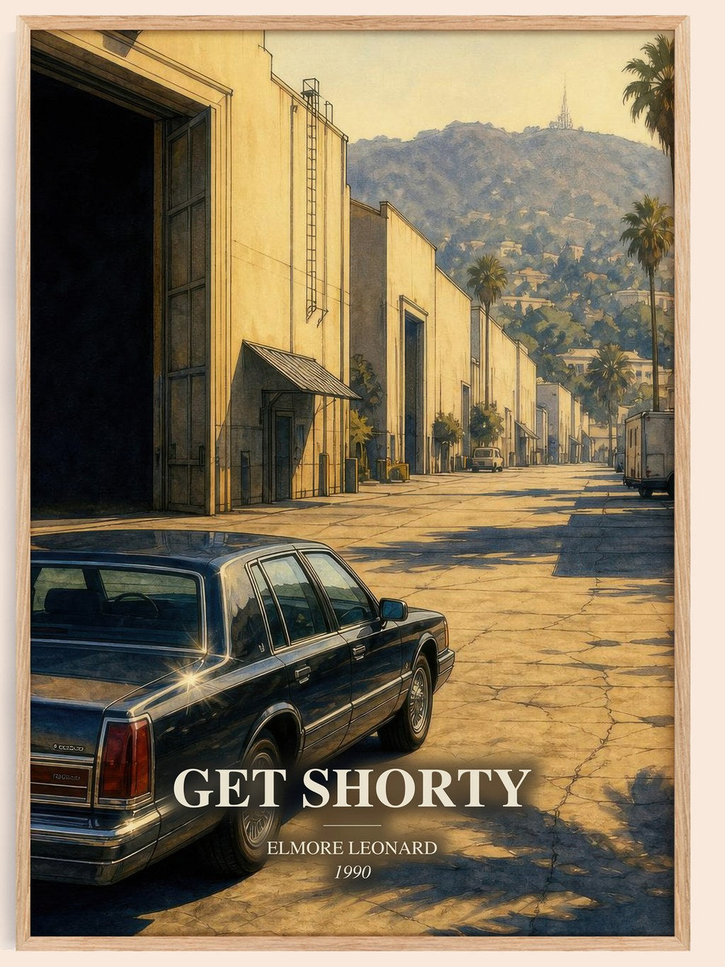 Get Shorty watercolour book poster by Elmore Leonard – framed literary art print