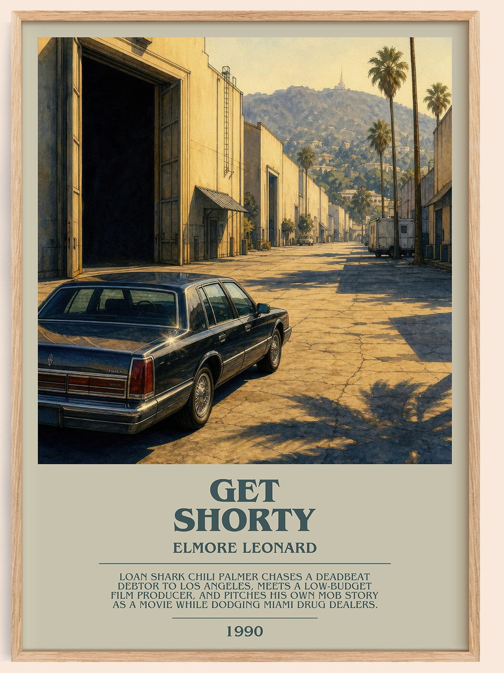 Get Shorty bookish book poster by Elmore Leonard – framed literary art print