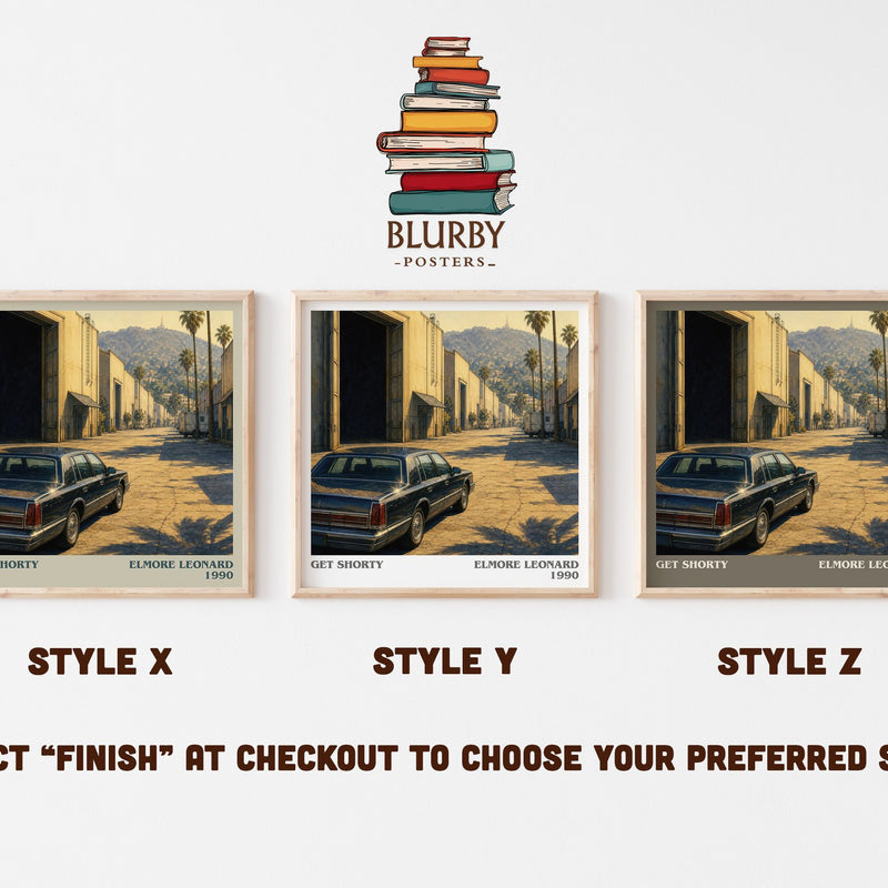 Get Shorty literary print in frame leaning in hallway – crime wall art