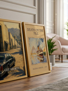 Get Shorty watercolour print framed by window – literary home decor