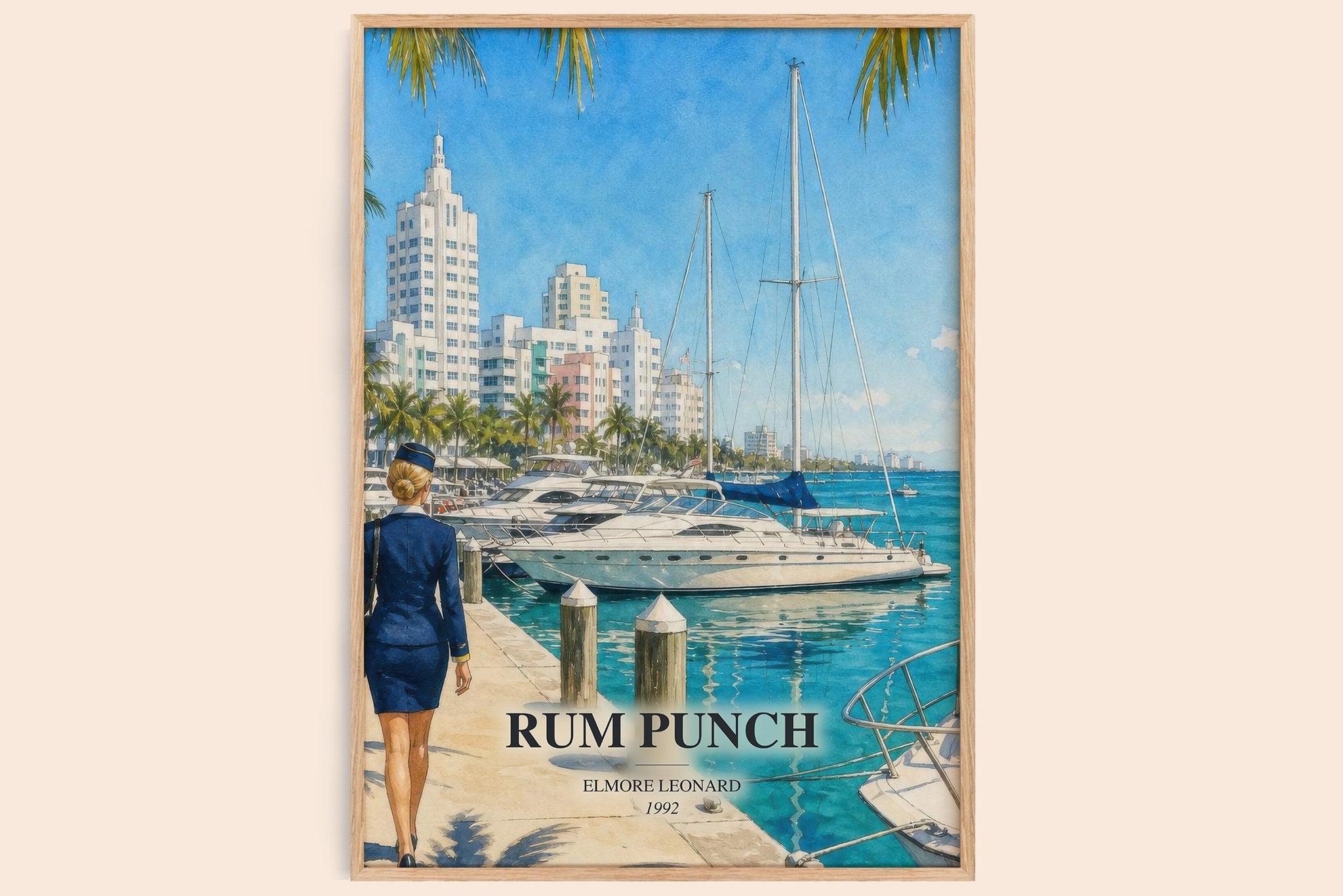 Rum Punch Book Watercolour Illustration by Elmore Leonard