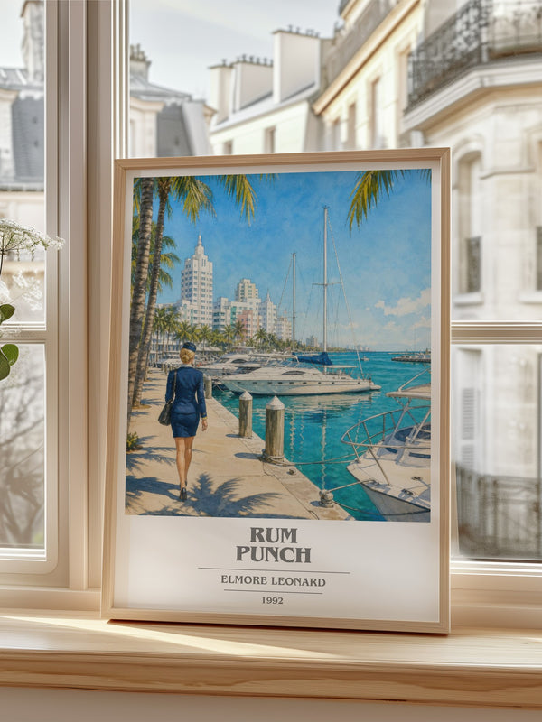 Rum Punch book cover poster colour and style options – Elmore Leonard book art