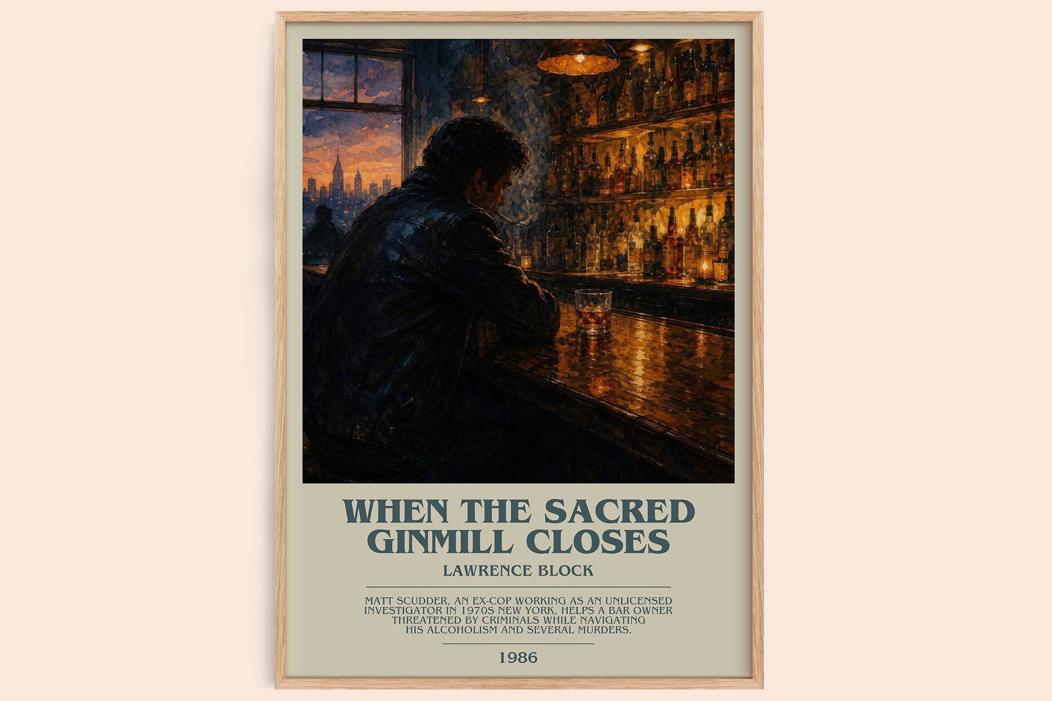 When the Sacred Ginmill Closes Bookish Wall Art by Lawrence Block