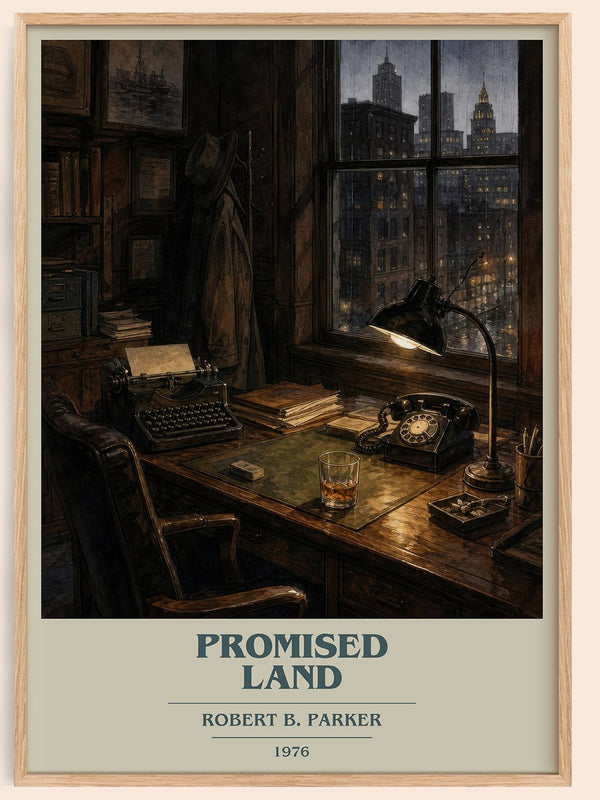 Promised Land book cover book poster by Robert B. Parker – framed literary art print