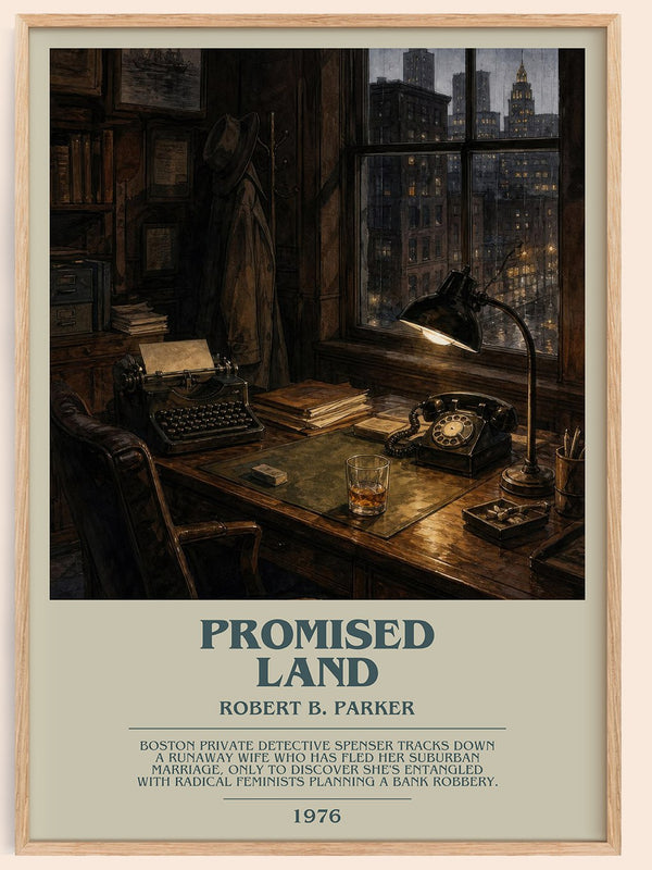 Promised Land bookish book poster by Robert B. Parker – framed literary art print