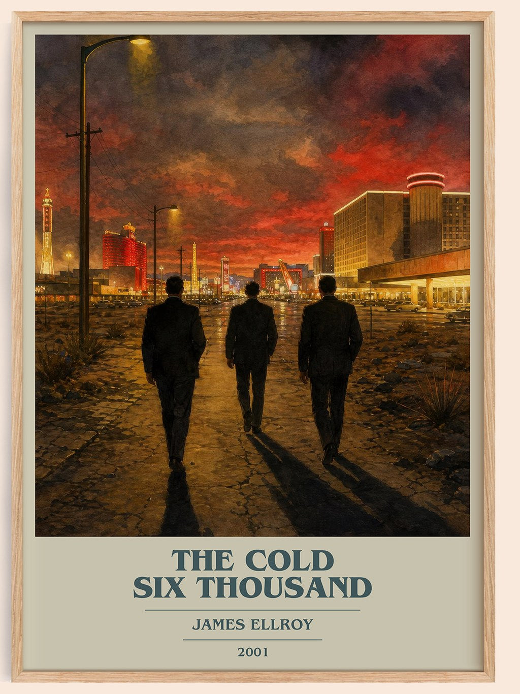 The Cold Six Thousand book cover book poster by James Ellroy – framed literary art print
