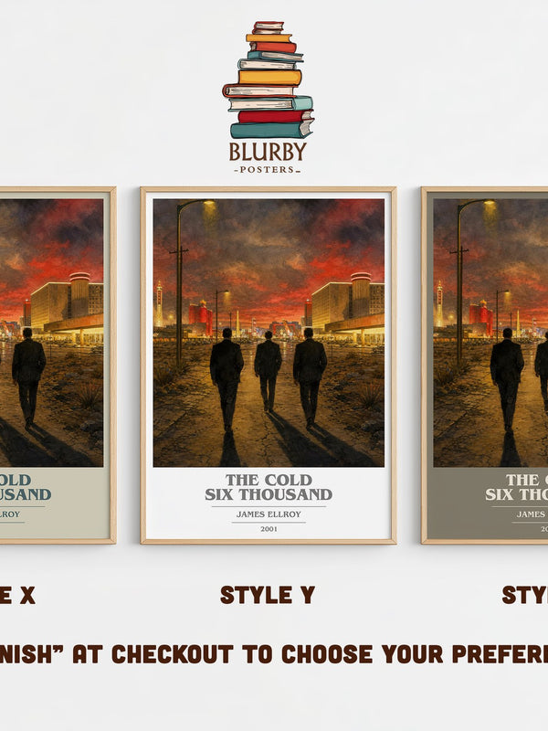 The Cold Six Thousand book cover print in frame leaning in hallway – crime wall art