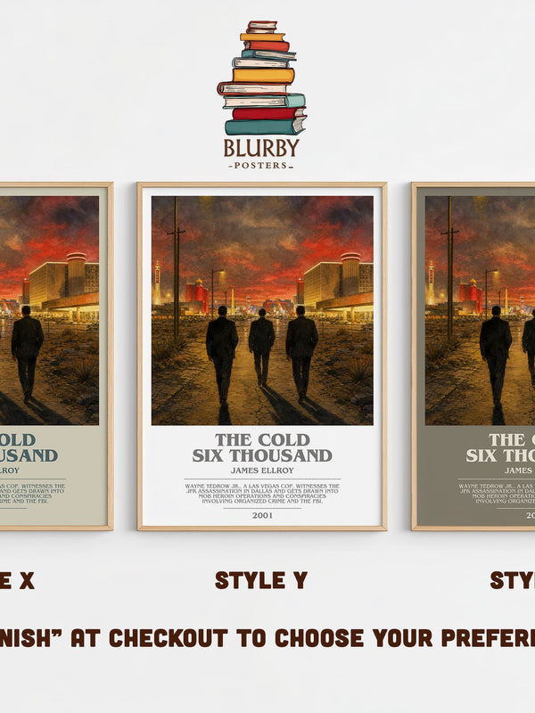 The Cold Six Thousand bookish print in frame leaning in hallway – crime wall art