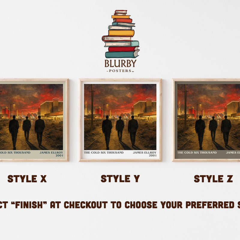 The Cold Six Thousand literary print in frame leaning in hallway – crime wall art