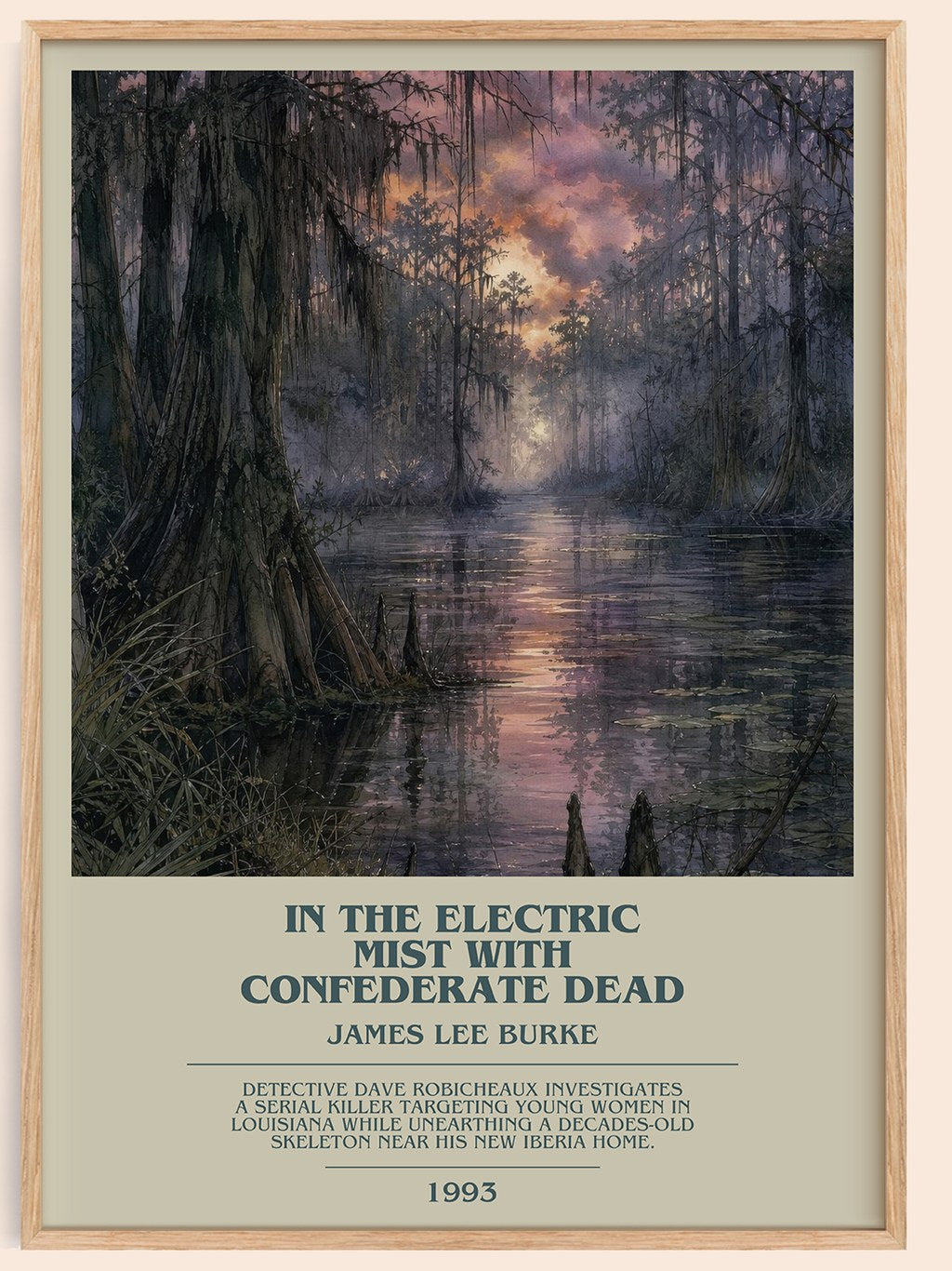 In the Electric Mist with Confederate Dead bookish book poster by James Lee Burke – framed literary art print