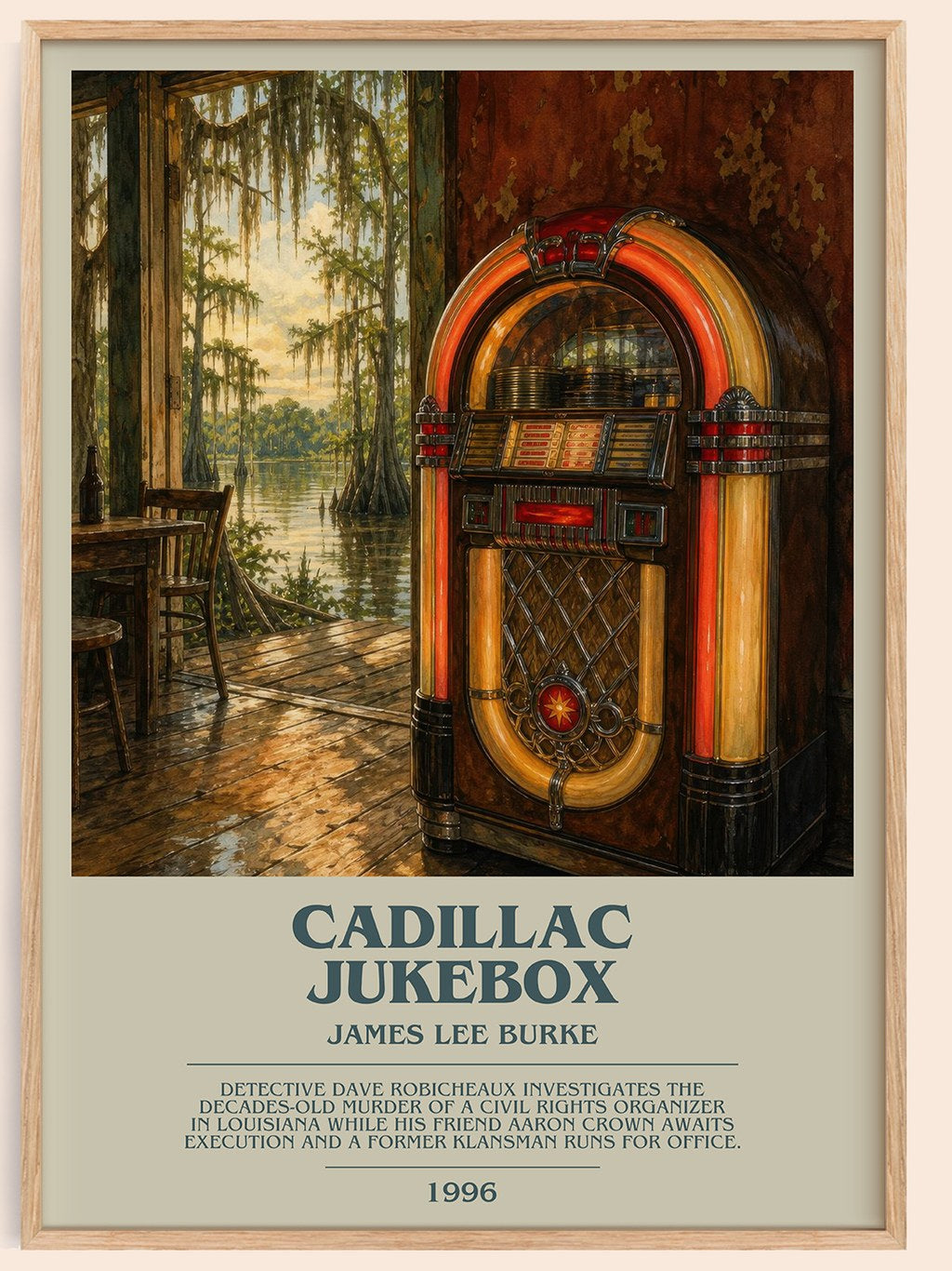 Cadillac Jukebox bookish book poster by James Lee Burke – framed literary art print