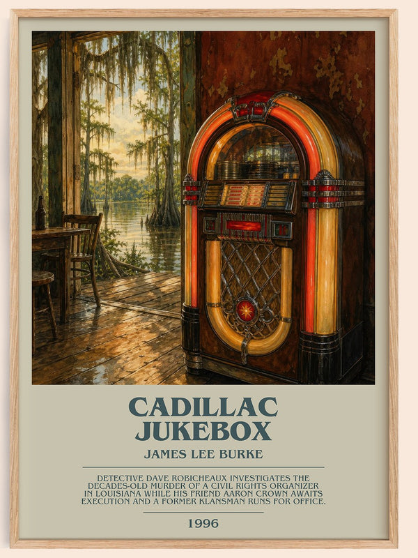 Cadillac Jukebox bookish book poster by James Lee Burke – framed literary art print