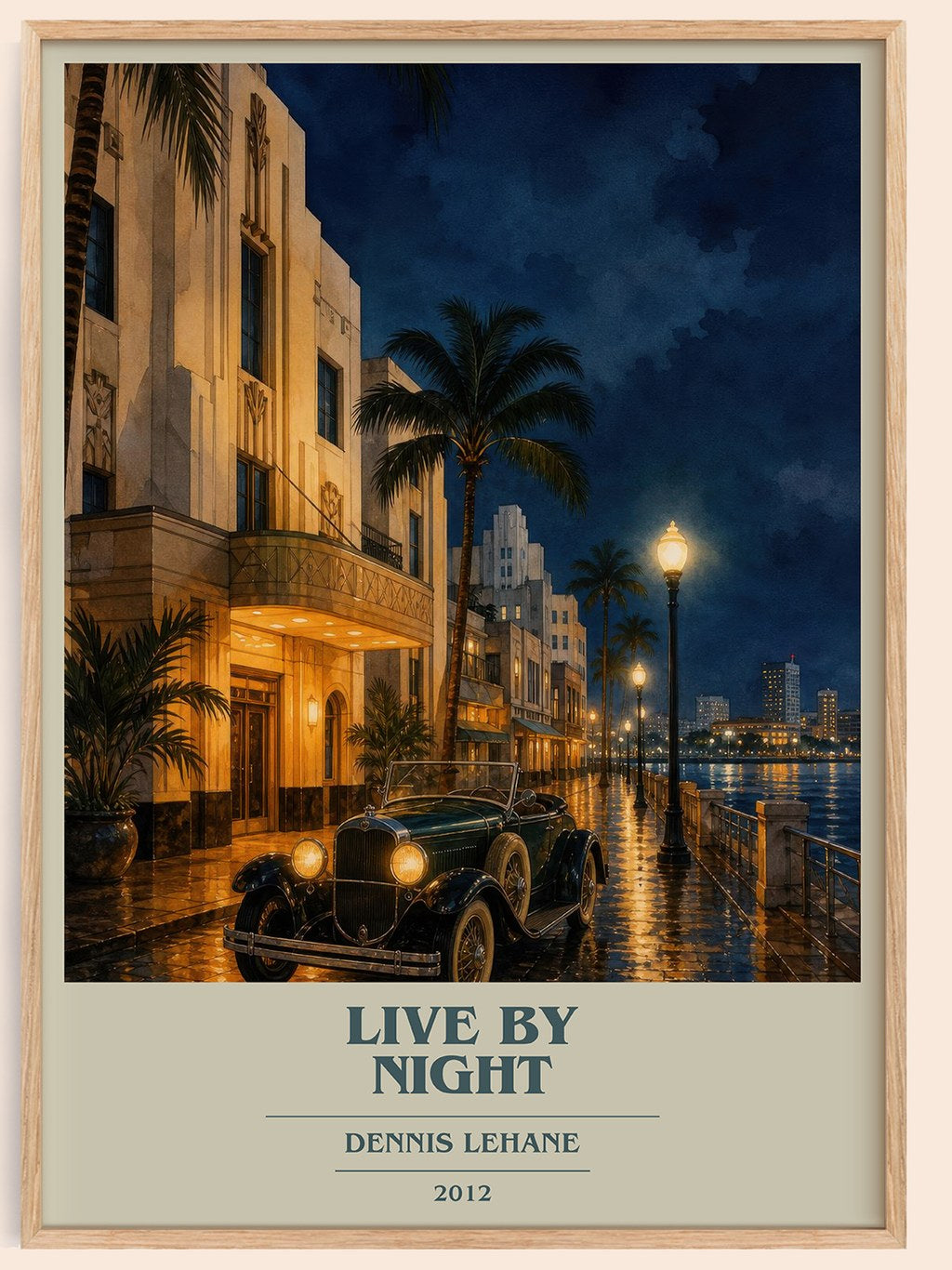 Live by Night book cover book poster by Dennis Lehane – framed literary art print