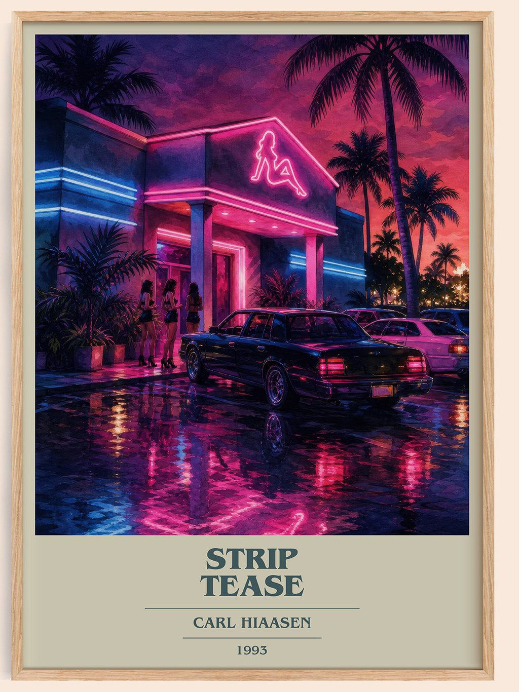 Strip Tease book cover book poster by Carl Hiaasen – framed literary art print