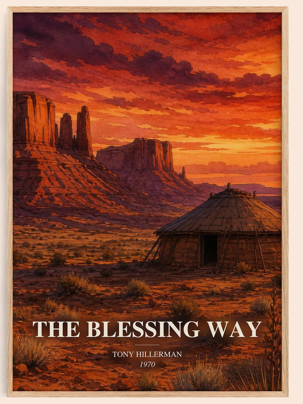 The Blessing Way watercolour book poster by Tony Hillerman – framed literary art print