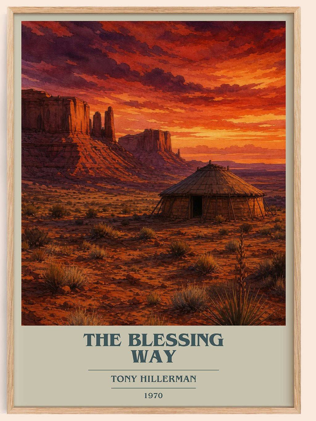 The Blessing Way book cover book poster by Tony Hillerman – framed literary art print