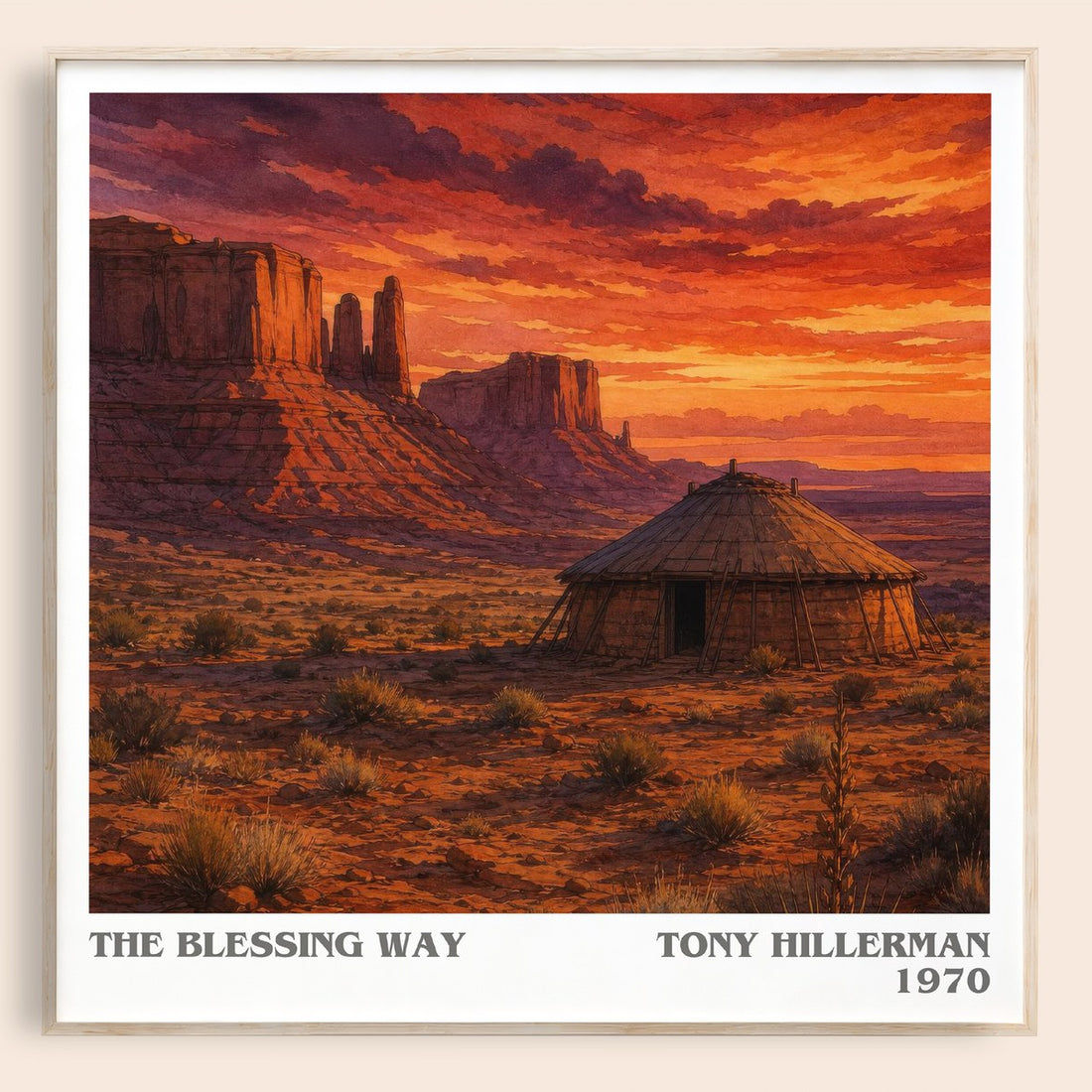 The Blessing Way literary book poster by Tony Hillerman – framed literary art print