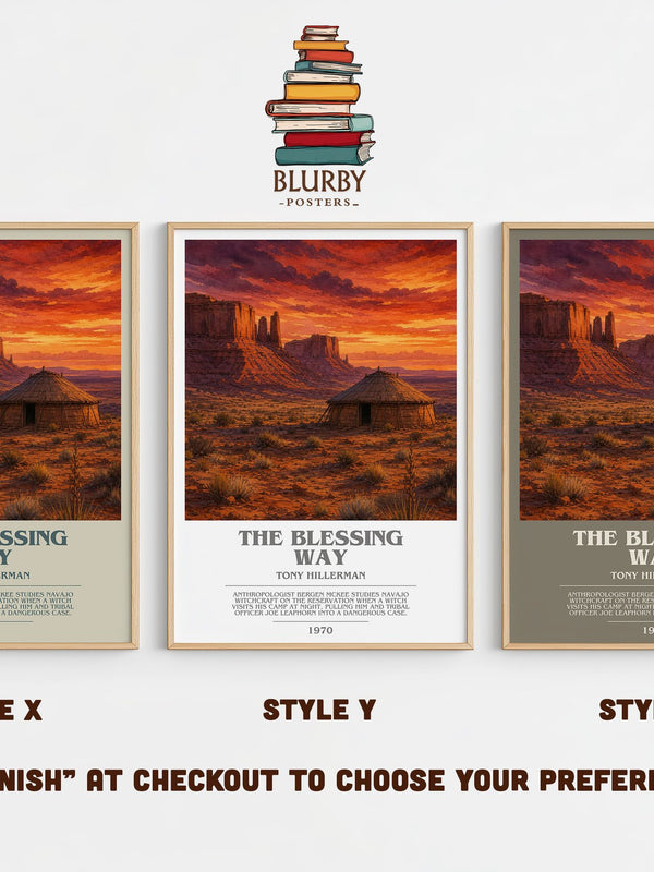 The Blessing Way bookish print in frame leaning in hallway – mystery wall art