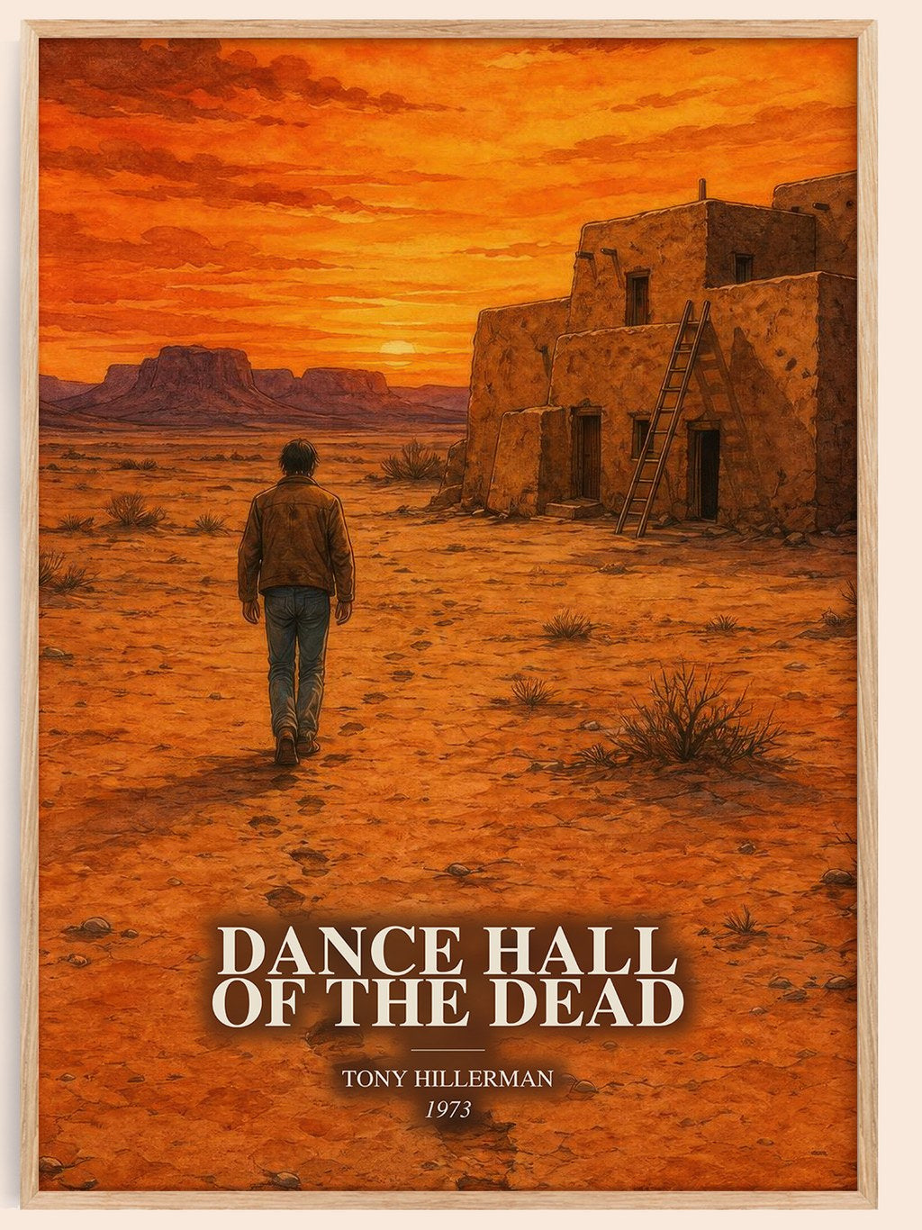 Dance Hall of the Dead watercolour book poster by Tony Hillerman – framed literary art print