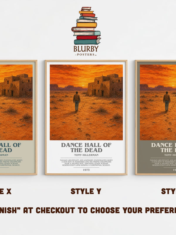 Dance Hall of the Dead bookish print in frame leaning in hallway – mystery wall art
