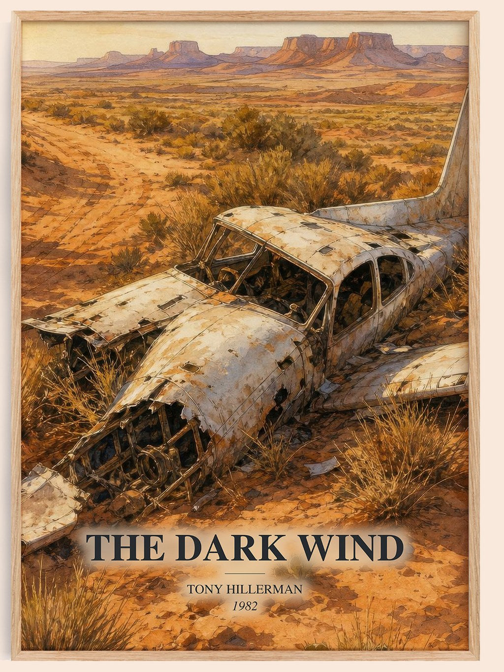 The Dark Wind watercolour book poster by Tony Hillerman – framed literary art print