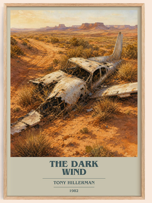 The Dark Wind book cover book poster by Tony Hillerman – framed literary art print